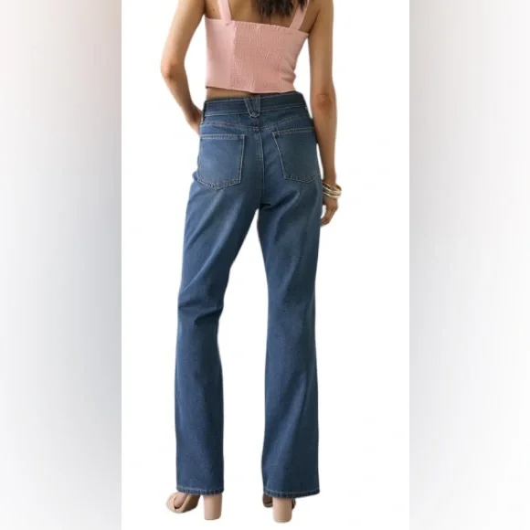 NWT Francesca’s Emilia Front Tie Flare Jeans - Picture 2 of 5